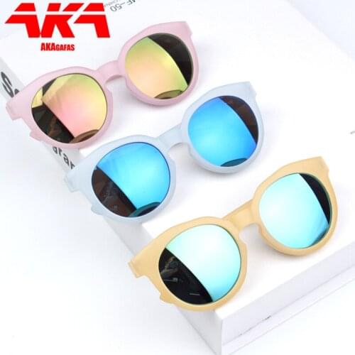 AKAgafas Children Sunglasses 2021 Colorful Reflective Mercury Sunglasses Kids Personalized Glasses Pink Shades for Girls or Boys