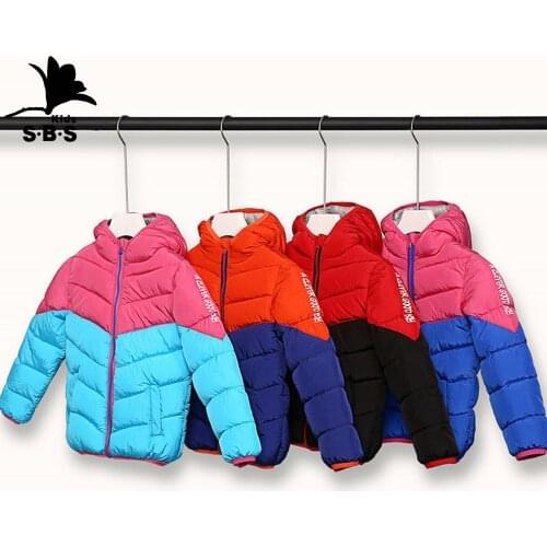 Childrens Cotton Coat Light Crepe Cloth Boys and Girls Patchwork Down Jacket Cotton Autumn and Winter Cotton Jacket