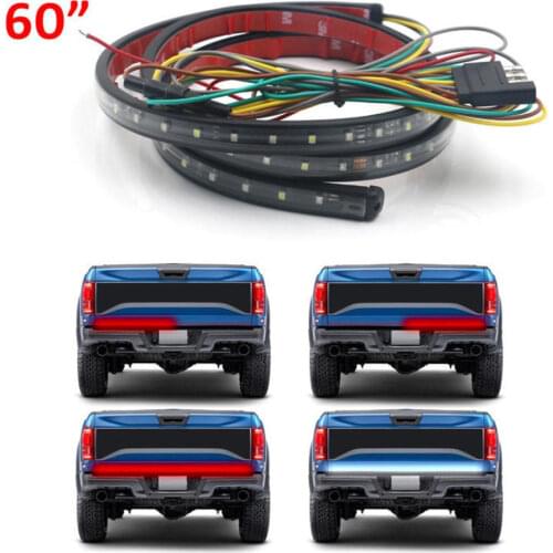 60" Flexible LED Car Truck Tailgate Light Bar Red & White 12V 22W Running/Brake/Reverse/Signal/Rear Strip Light Lamp for Nissan