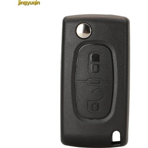 Jingyuqin Remote Car Key Fob Shell For Peugeot 107 206 307 407 408 607 807 Citroen C2 C3 C4 C5 C6 C8 Xsara Picasso CE0536 2BTNS