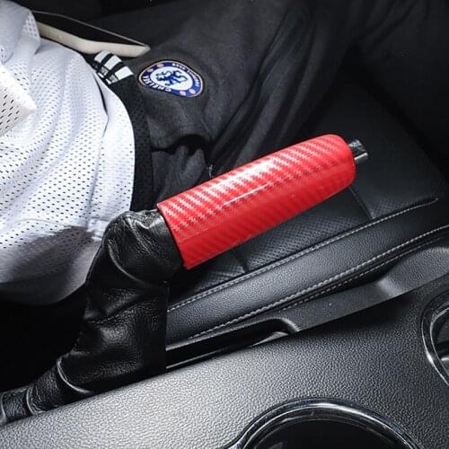 Carbon Fiber Handbrake Cover Interior Handbrake Gear Protection Cover Car Mounted for 15-20 Ford Mustang Modified Accessories
