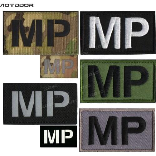 MP Reflective IR Embroidery velcros Patch Military Tactical Decorative Patches Combat Rubber Biker Fastener Embroidered Badge