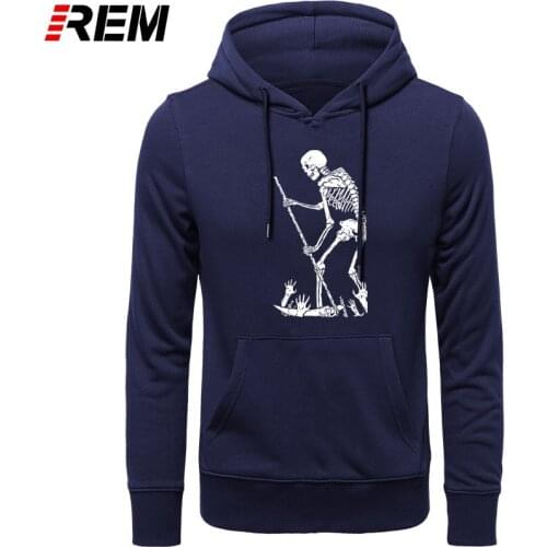 REM Death Skull Skeleton Grim Reaper Men Black long Sleeve Summer Clothes Hip Hop Tops Custom Hoodies, Sweatshirts