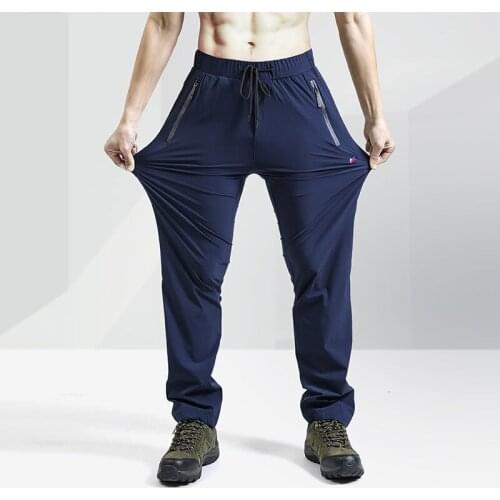 Mens Quick Dry Running Jogger Pants with Zipper Pockets Open Bottom Sweatpants for Workout Gym Hiking