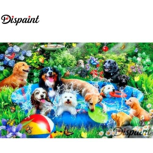 Dispaint Full Square/Round Drill 5D DIY Diamond Painting "Animal dog" Embroidery Cross Stitch 3D Home Decor A10319