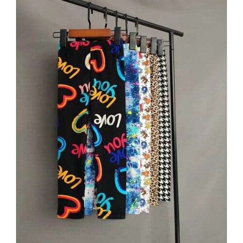 Kids Clothing Spring Summer Girls Leggings Flower Printed Children Trousers Girl Slim Pencil Pants Cute Toddler Leggings