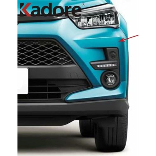 Front Fog Ligt Lamp Cover Trim For Toyota Raize 2020 2021 ABS Chrome Head Foglight Molding Strip Sticker Car Styling Accessories