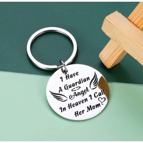 Mother Christmas Thanksgiving Gifts for Daughter Son Memorial Gift Angel Keyring Jewelry Mothers Day Womens Day Present