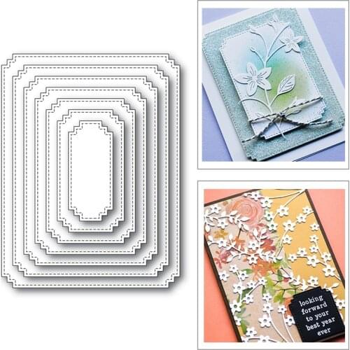 Nesting Frame Stitched Rectangle 2020 New Metal Cutting Dies for DIY Scrapbooking and Card Making Decoration Embossing No Stamps