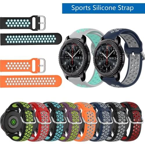 20mm 22mm Sport Silicone Breathable Strap For Samsung Gear S3 Frontier S3 Classic For Samsung Watch3 45mm Replacement Watchbands