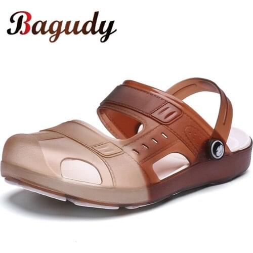 Mens Casual Non-slip Slippers Men Beach Sandals Gradient Color Breathable Fashion Men Sandals Summer Outdoor Couples Flip Flops