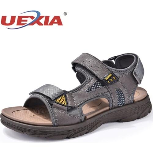 2022 Summer Mens Open-toed Sandals Fashion Trend Beach Shoes Slippers Summer Leather Beach Non-slip Fashion Sandalias De Hombre