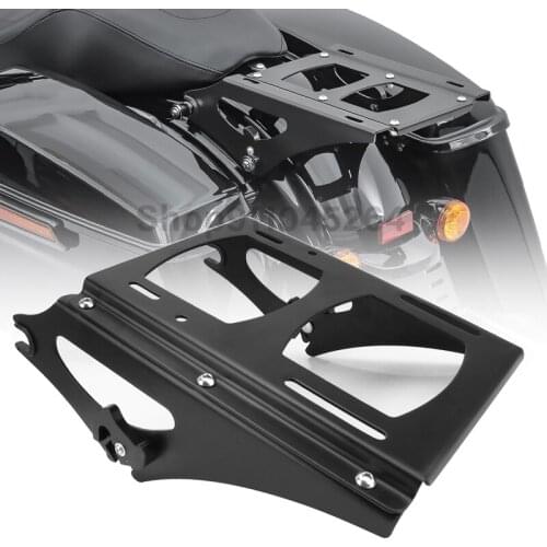 Motorcycle Black Detachable Tour Pack Mount Luggage Rack Cargo Shelf Bracket Kit For Harley Touring Road Street Glide King 09-13