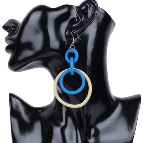 YD&YDBZ Multicolor Rubber Hanging Earrings For Women Unique Big Circle Statement Earring Boho Ear Jewelry Accessories Party Gift