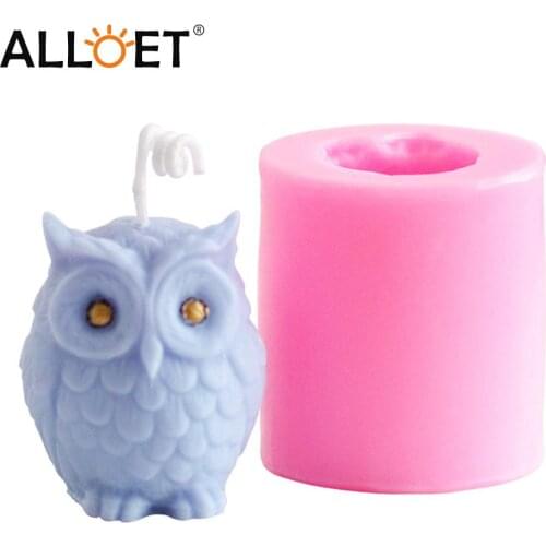 Owl Silicone Candle Mould 3D Animal Wax Paraffin Moulds for DIY Handmade Plaster Soap Handicraft Ornaments Cake Baking Mold