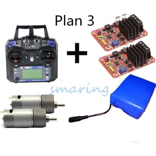 3Plans Tank Robot Site Crawler Car Remote Control System High Power DC Motor Control With High Torque 550 Motor + Battery Charge
