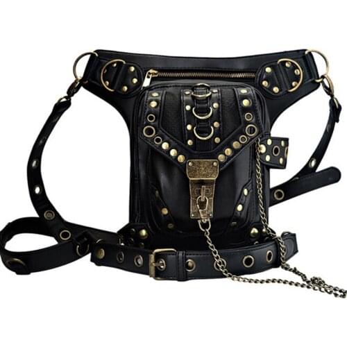 New Designer Steampunk Retro Rock Gothic Goth Shoulder Waist Bags Packs Victorian Style for Women Men +Leg Thigh Holster Bag