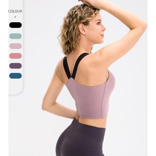Yoga Fitness Women Tank Tops Padded Sports Bra Solid Breathable Sexy Crop Top Gym Workout Casual Outdoor T-Shirt Tight Clothes