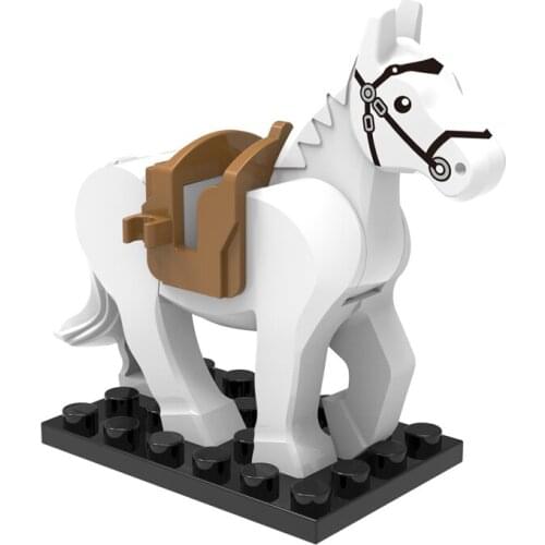 Military Toys MOC Parts Bricks XH686 White Horse Dolls Models Militarys Animal Play With Friends Educational Presents