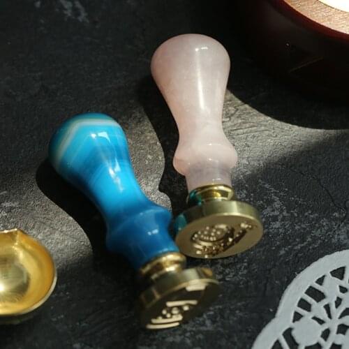 Wax Stamp Handle Powder Crystal Fire Lacquer Printing Handle Envelope Sealing Marble Handle Universal Handle