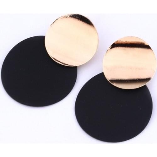 SUMENG Fashion Drop Earrings For Women Acrylic Big Round Brincos 2021 New Zinc Alloy Bohemian Accessories Earring Jewelry
