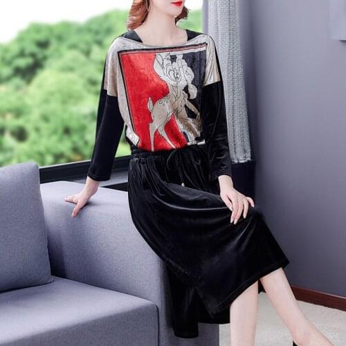 2021 Elegant Fashion Women Gold Velvet Midi Dresses Autumn Winter Casual Vintage Long Sleeve Sexy Dresses Bodycon Party Vestidos