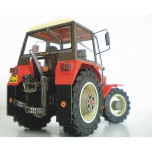 1:32 DIY Czech Zetor 7745-7211 Tractor Card Model Building Model Educational Machinery Toy Agricultural Manual Car Sets O8L3