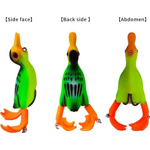 1Pcs Double Propeller Flipper Duck Fishing Lures Ducking Frog Soft Bait 9cm 11g 3D Eyes Artificial Swimbait Day Bass Tackle
