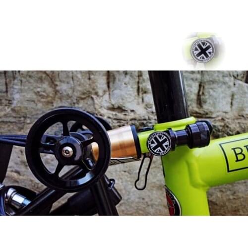 2-color folding seat tube clamp nut flag pattern for brompton bike seatpost clamp nut black silver