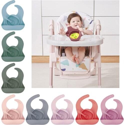 3 Pcs Solid Colour Baby Silicone Bowl Toddler Feeding Bowl with Bib Spoon Portable Infant Dishes Kids Tableware Set Baby