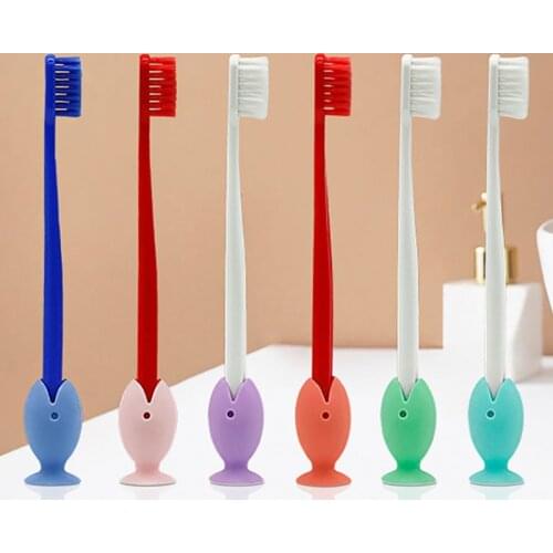 3Pcs Cute Cartoon 45MM Fish Silicone Toothbrush Holder Makeup Brush Holder Pen Bracket Desktop Storage Decoration Tools