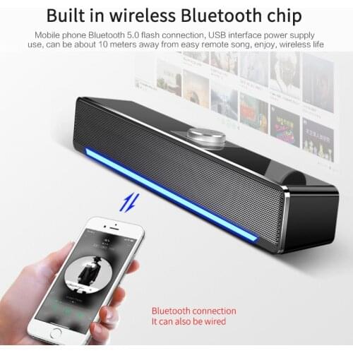 3W RGB USB Wired Powerful Computer Speaker Bar Stereo Subwoofer Bass speaker Surround Sound Box for PC Theater TV Speaker