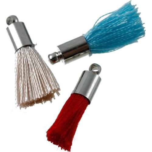 5 PCs Rayon Tassel Charms Pendants At Random Color 25mm For DIY Jewelry Findings Making Materials Handmade Supplies