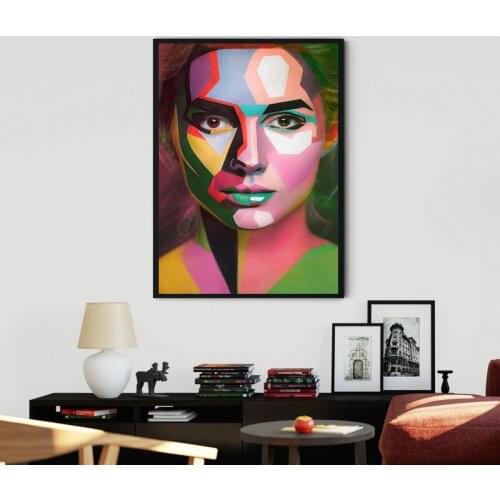 Abstract Colorful Woman Canvas Painting Printing Modern Poster Pictures Wall Art Bedroom Living Room Home Decoration Unframed