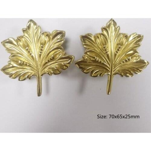 Large Maple Leaf Shaped Drawer Cabinet Door Locker Furniture Handle Solid Brass Wardrobe Knob Diy Hardware Accessories