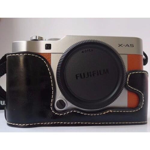 Pu Leather Case Bottom Opening Version Protective Half Body Cover Base For Fujifilm X-A5 XA5 XA10 XA3 XM1 Digital Camera
