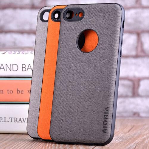 Case for iPhone 6 6s 7 8 plus coque Luxury textile Leather skin soft TPU hard PC phone cover for iPhone 6 6s 7 8 plus case