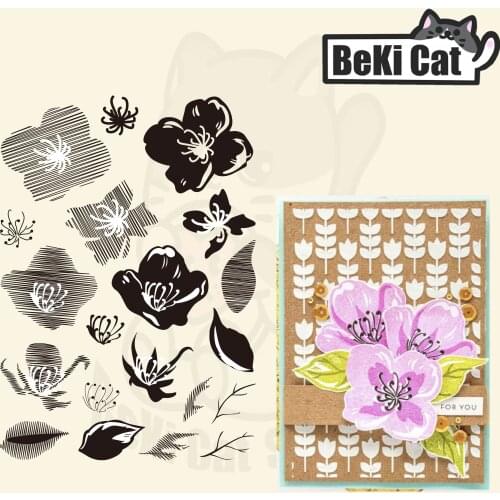 Flowers Clear Stamps for DIY Scrapbooking/Card Making Fun Decoration Supplies