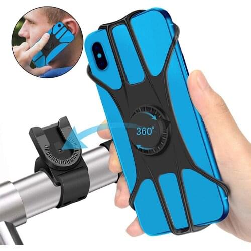 Bicycle Phone Holder for 4 -6.5 inch Phone Support 360 Degree Rotating Mountain Bike MTB Handlebar Holder Mount Removable Stand
