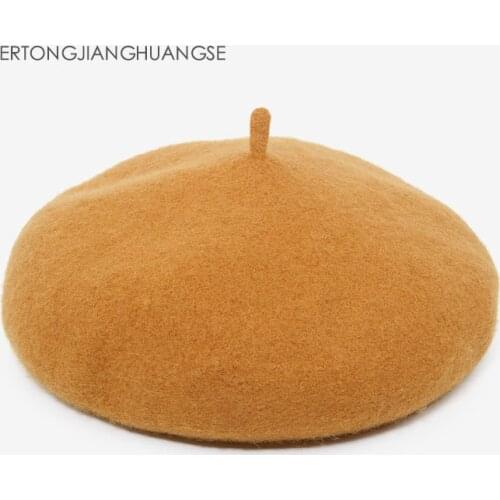 WeMe T164 Children Beret Hats Candy Color Elastic Infant Baby Beret Hat Kids Caps for 4-8 Years