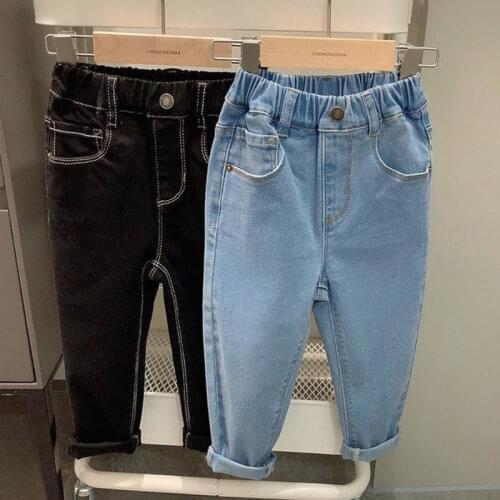 2021 Girls Boys Jeans Pants Spring Autumn Kids Fashion Denim Long Pant Trousers Clothes Children Clothing