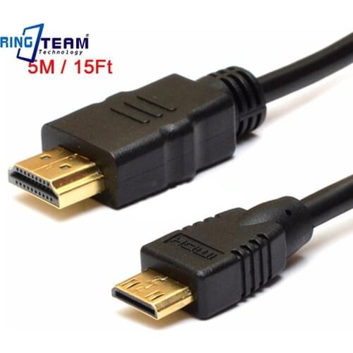 5M Mini HDMI to HDMI Cable for Canon EOS 6D 7D 50D 60D 60Da M M2 EOS 5D Mark II III 70D 100D 500D 550D 600D 650D 5D2 5D3