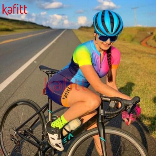 Kafitt Professional Womens Triathlon Short Sleeve Cycling Jersey Suit Casual Wear Sweatshirt Roupa Ciclismo Feminina Jumpsuit
