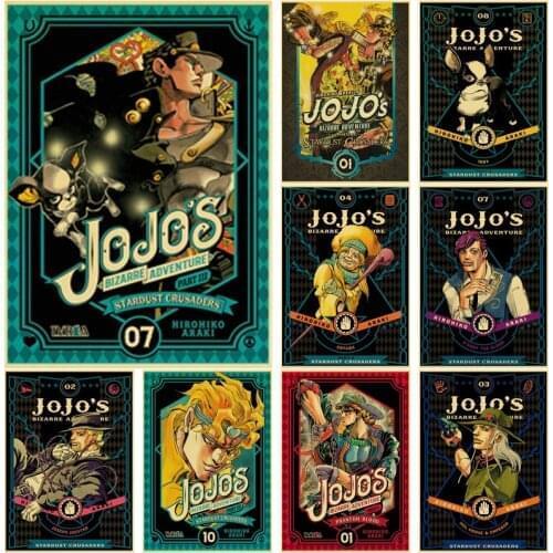 Buy 3 Get 4 Anime JoJos Bizarre Adventure Poster Action Anime Retro Poster Painting Wall Art for Living Room /Cafe Room Decor