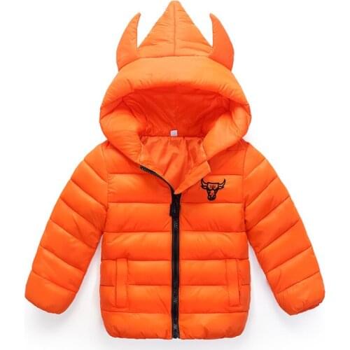 Cute cow head Child Boy Girl Jackets for girls childrens autumn winter coat clothing Kid Hooded Thin cotton-padded jacket parka