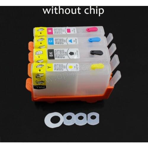 UP 4pcs Refillable ink Cartridge For HP685 670 655 hp903 902 904 905 Deskjet 3525 4615 4625 5525 Pro 6960 6961 6963 without chip