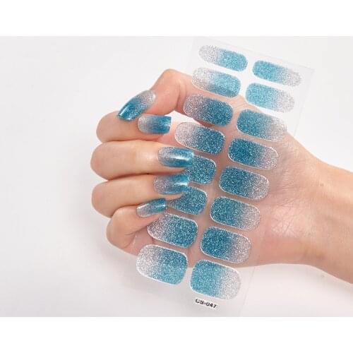 Full Cover Nail Sticker For Nails Glitter Series Powder Sequins Full Beauty Nail Stickers Decals Plain Stickers for Party Women