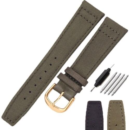 Nato Canvas Nylon Watch Strap Bracelet 20 21 22mm Green Black Women Men Fashion Watch Band Wiht Stainless Steel Pin Buckle