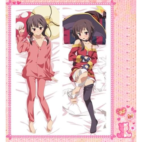 Japanese Anime Cartoon Kono Subarashii Sekai ni Shukufuku o Double sided hugging Pillow Case Pillow Cover Pillowcase Peach 71026