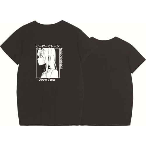 Zero Two Solid Summer Tee Kawaii Darling In The Franxx Oversized Unisex Japanese Fashion Anime 2021 New Top T-shirt hot sales